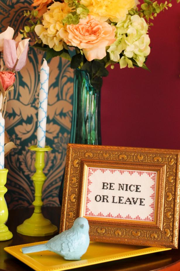 Be Nice or Leave Cross Stitch 