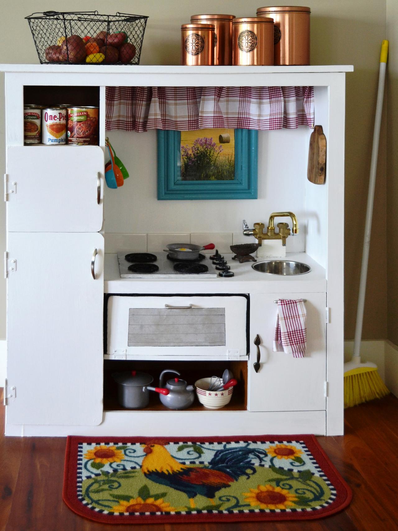 play kitchen storage ideas