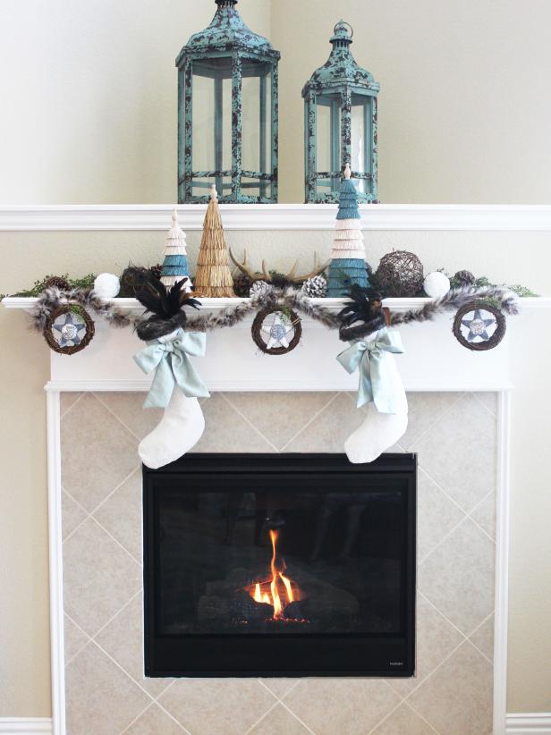Luxe-Rustic Mantel Decorating Ideas | DIY simple house wiring 