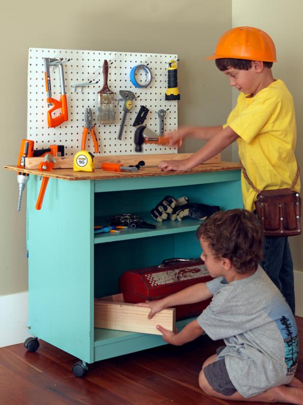 How To Turn Old Furniture Into A Kids Toy Workbench How Tos Diy