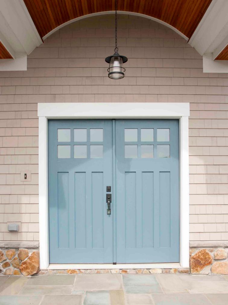Blue Door with a Neutral Surrounding 