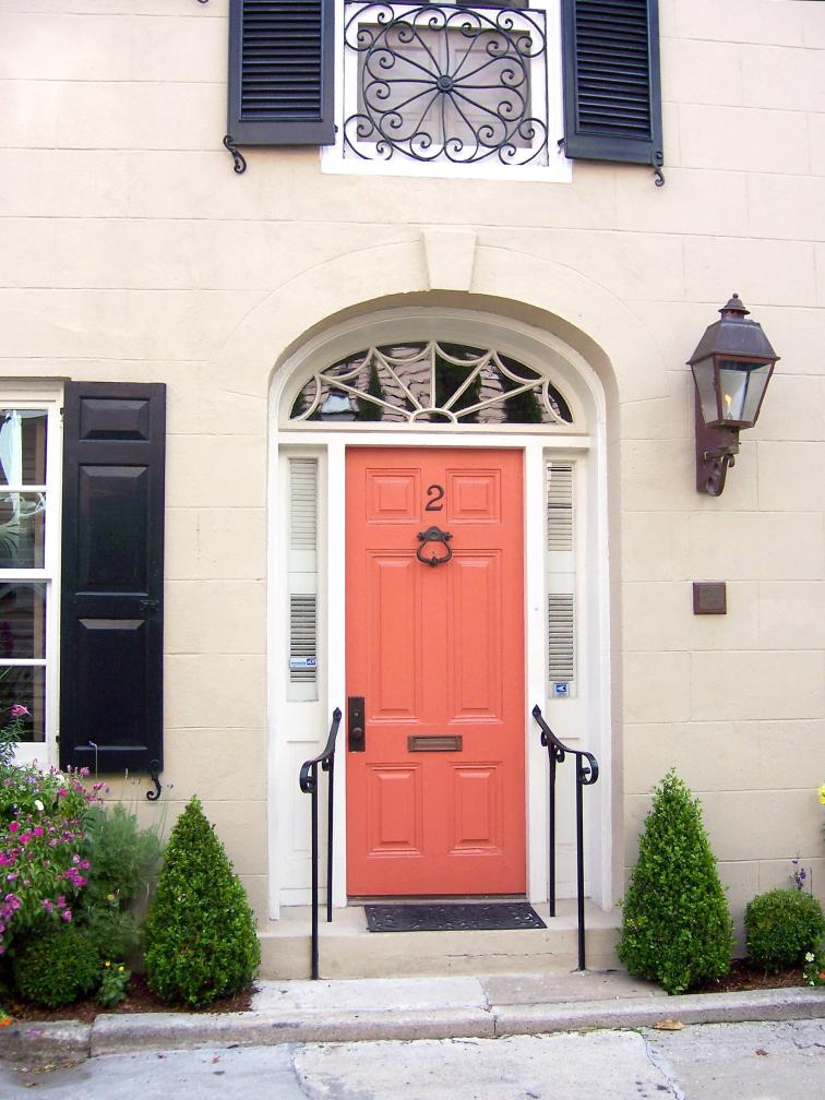 Coral Colored Door 