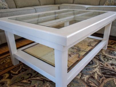 Door Becomes A Glass Top Coffee Table Diy, Sofa Table With Glass Doors