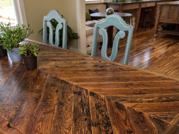 Dining Table With Reclaimed Materials, Diy Dining Room Table