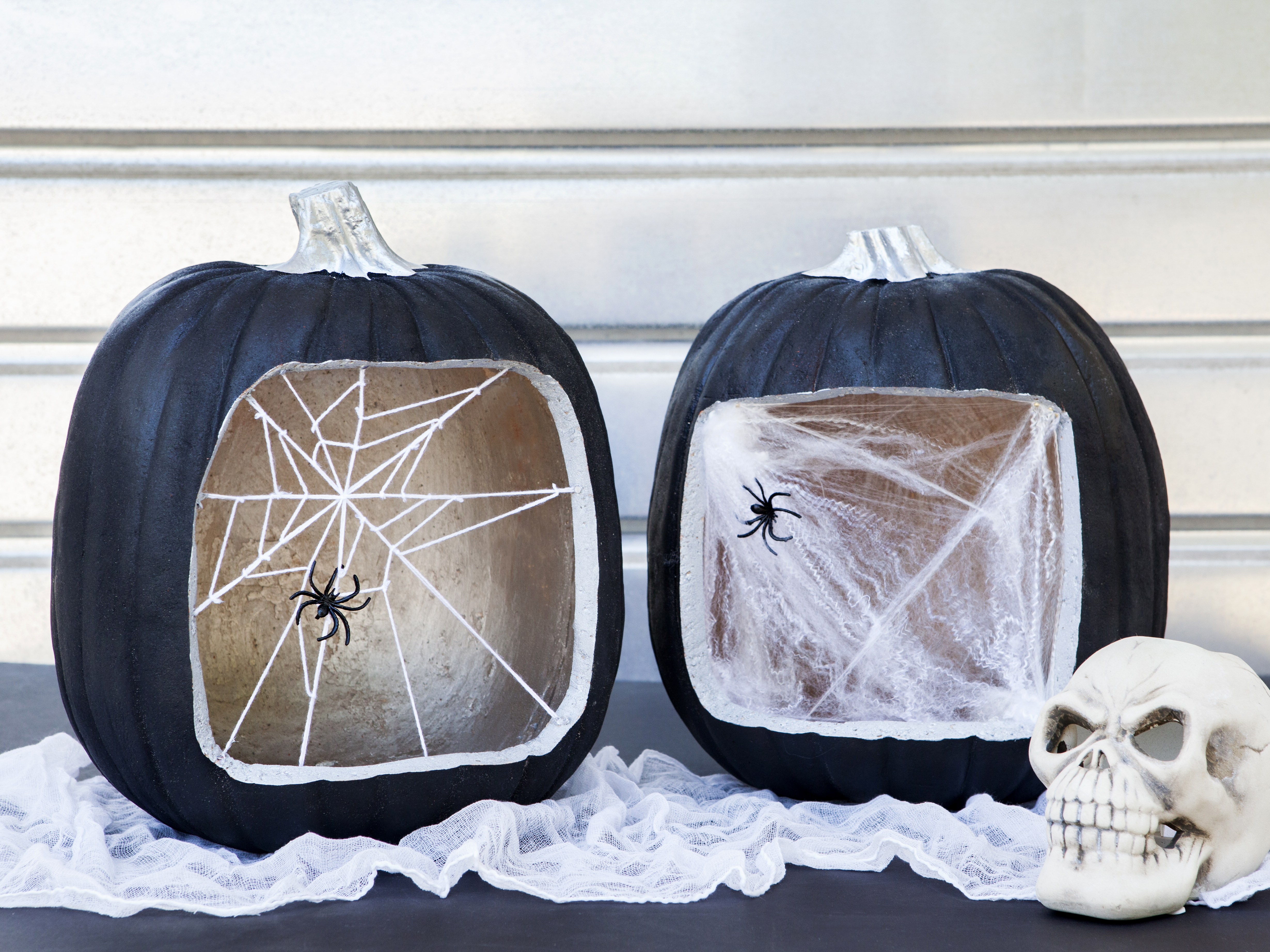Halloween Door Hanger Finished Item Cross Stitch Mini Pillow Spider in Spiderweb