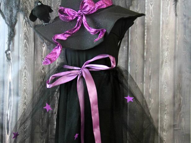 How to Make an Upcycled Halloween Witch Costume with Hat for Kids | how ...