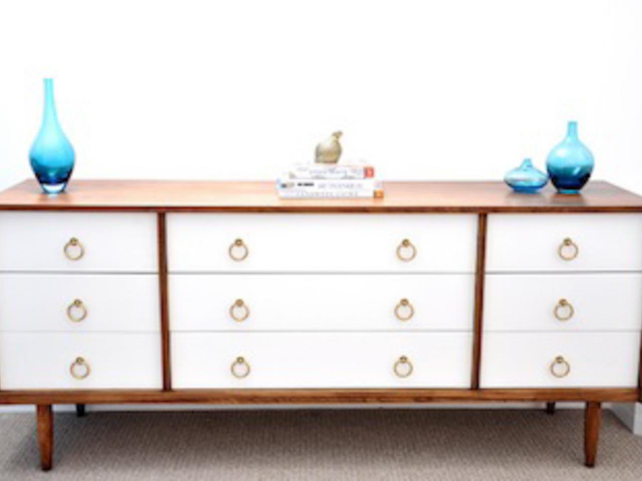 How To Refurbish An Old Dresser Using Stain And Paint Diy