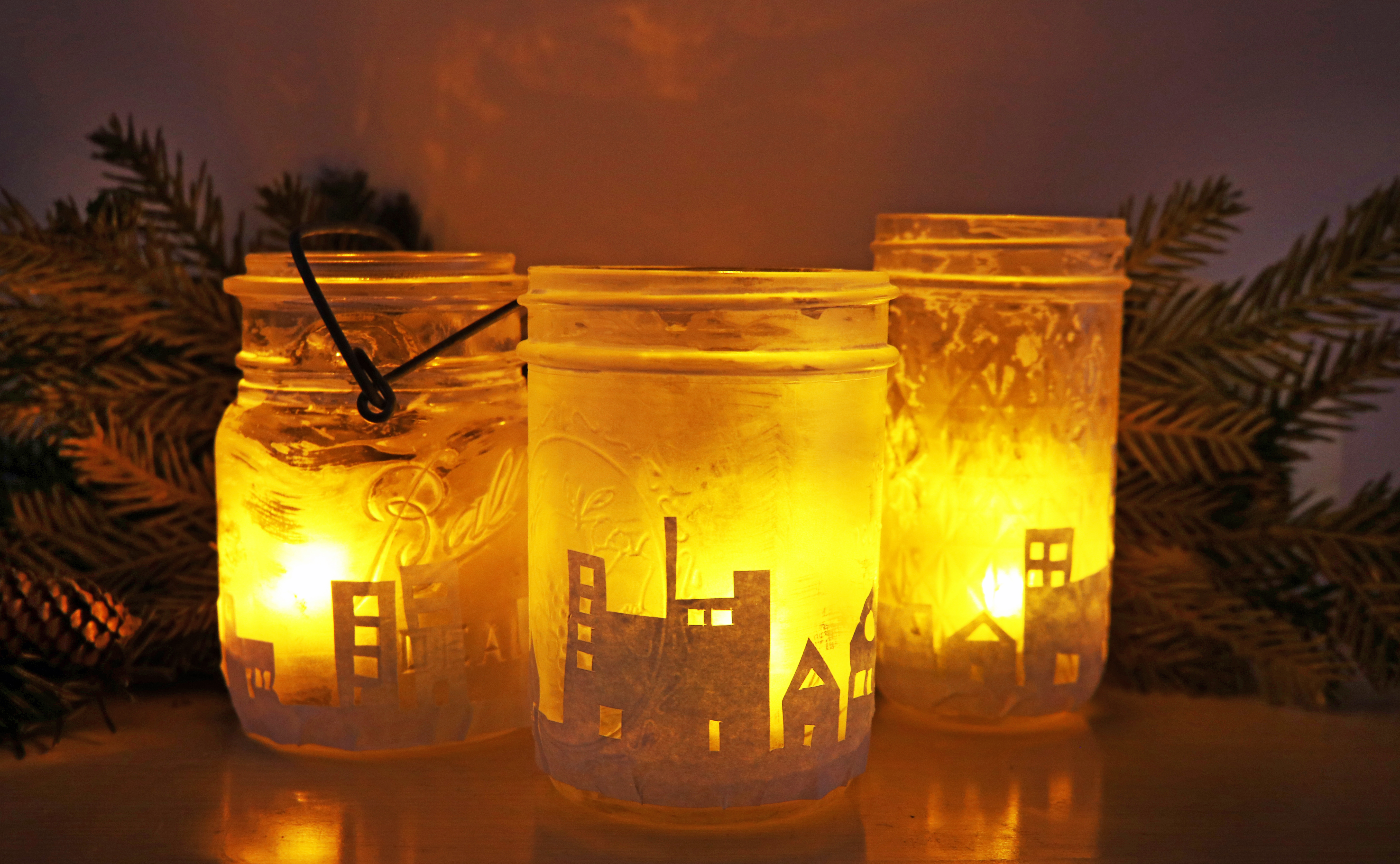 tealight candle holder storage jar Fairy silhouette jar 