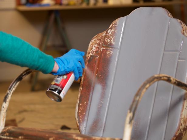 How To Paint An Outdoor Metal Chair, Spray Painting Rusty Metal Furniture