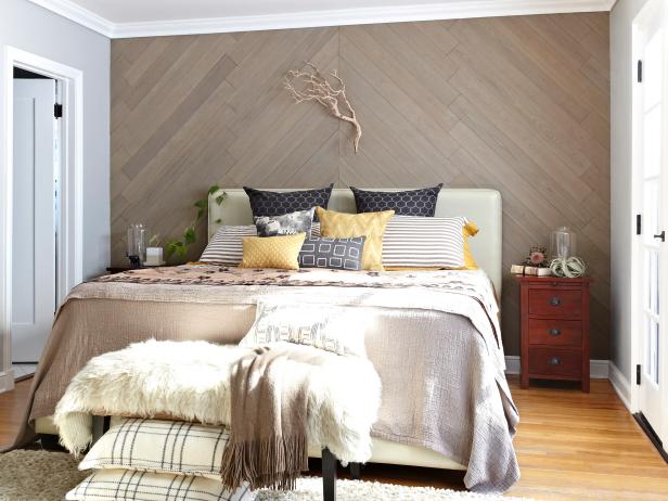 After Photo of Wood Bedroom Wall 