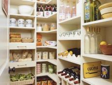 Large pantry with shelving and drawers