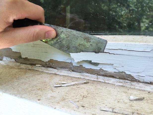 paint window windows exterior painting scrape prep loose wood trim frame removing diy step glazing caulk peeling cans