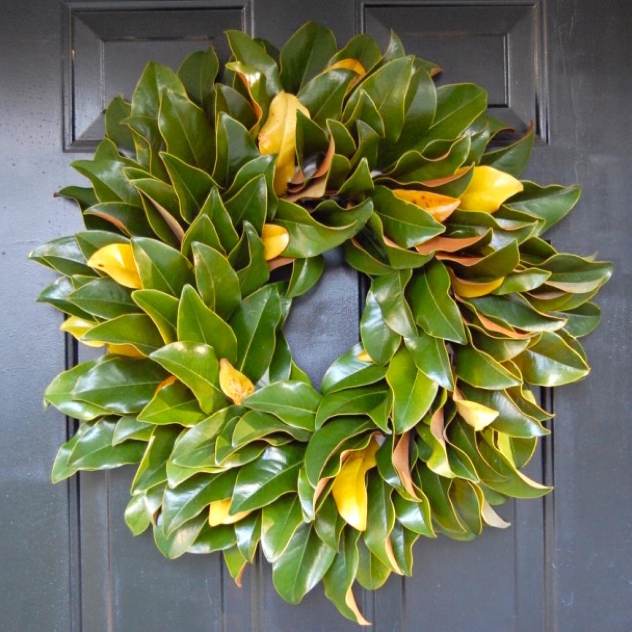 How to Make a Fresh Magnolia Wreath DIY | DIY Network Blog: Made ...