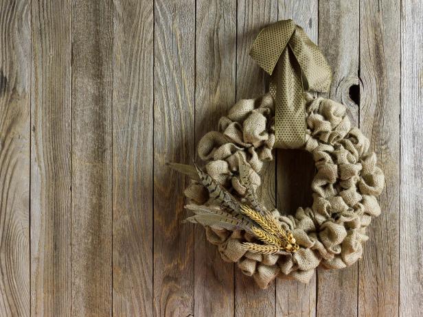 How To Make A Rustic Burlap Wreath Diy Network Blog Made