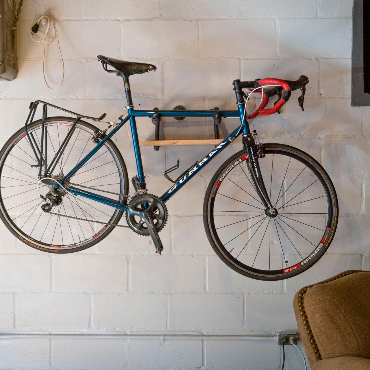 Homemade hanging bike best sale rack
