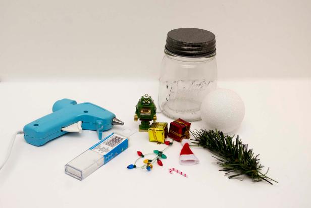 DIY Jar Snow Globe Supplies