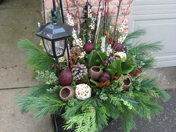 Ideas for Outdoor Christmas Pots | HGTV