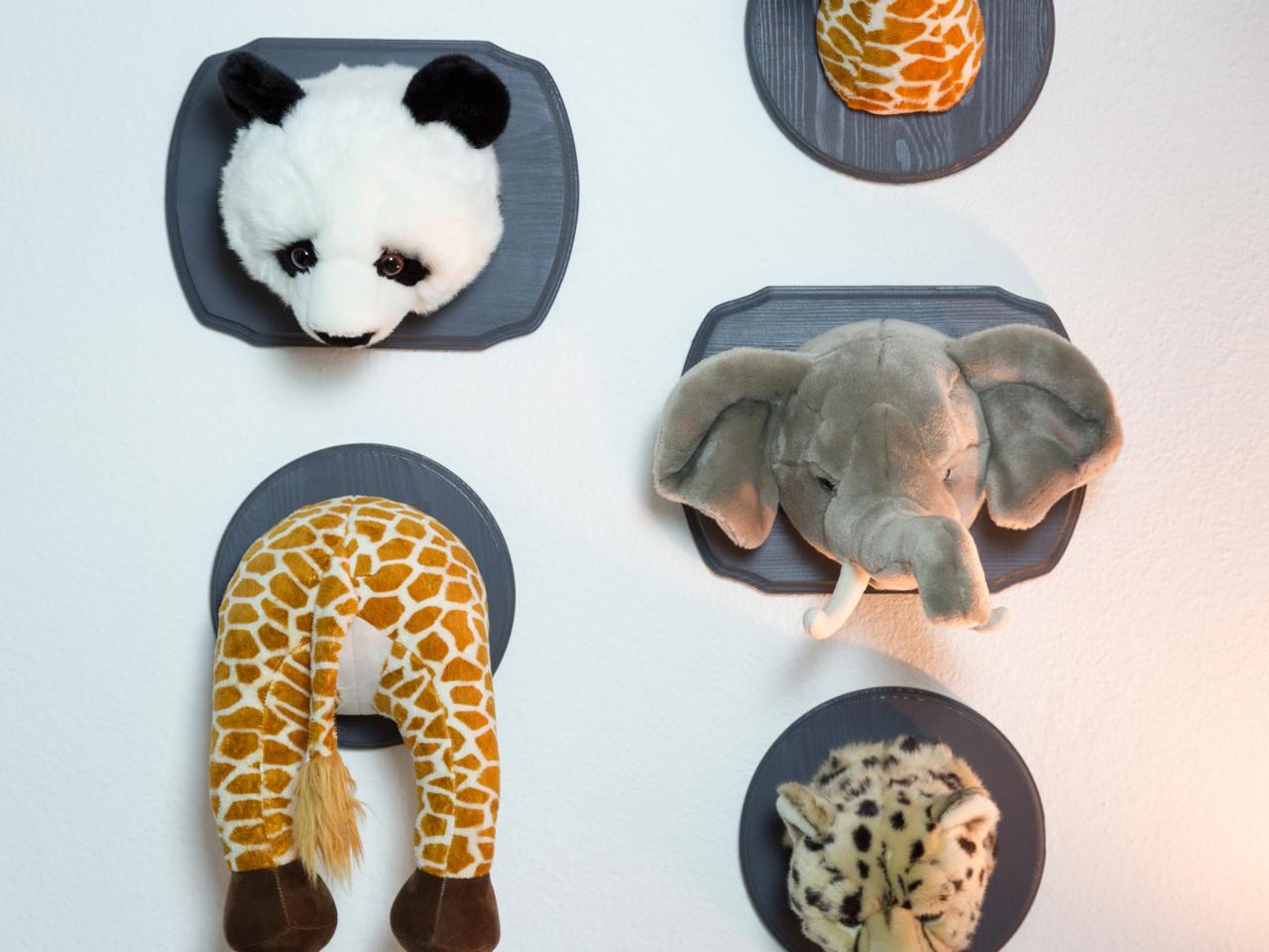 plush animal head wall mount