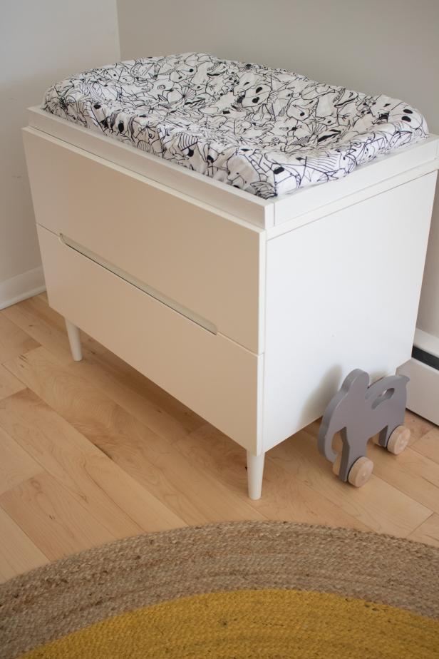 makeshift changing table