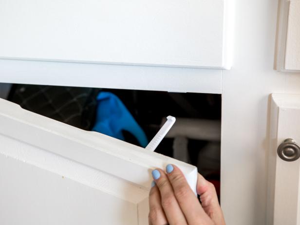 Behind Closed Doors:

Lower kitchen cabinet doors that house chemicals or off-limits kitchen wares should only be accessed by grown-ups or older kids. Cabinet safety latches are easily installed with a screwdriver, and will keep doors from being opened.