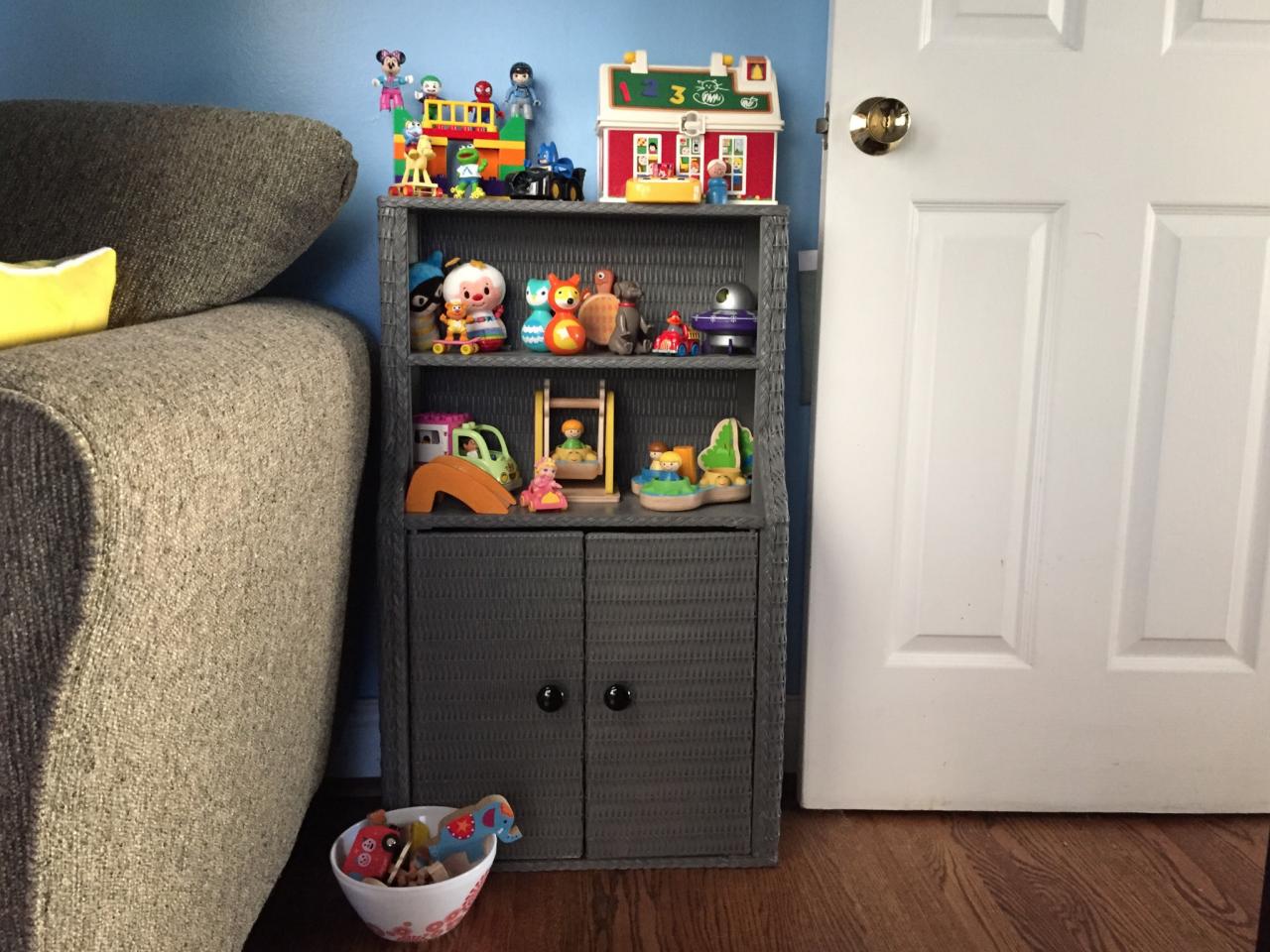 toy cabinet with doors