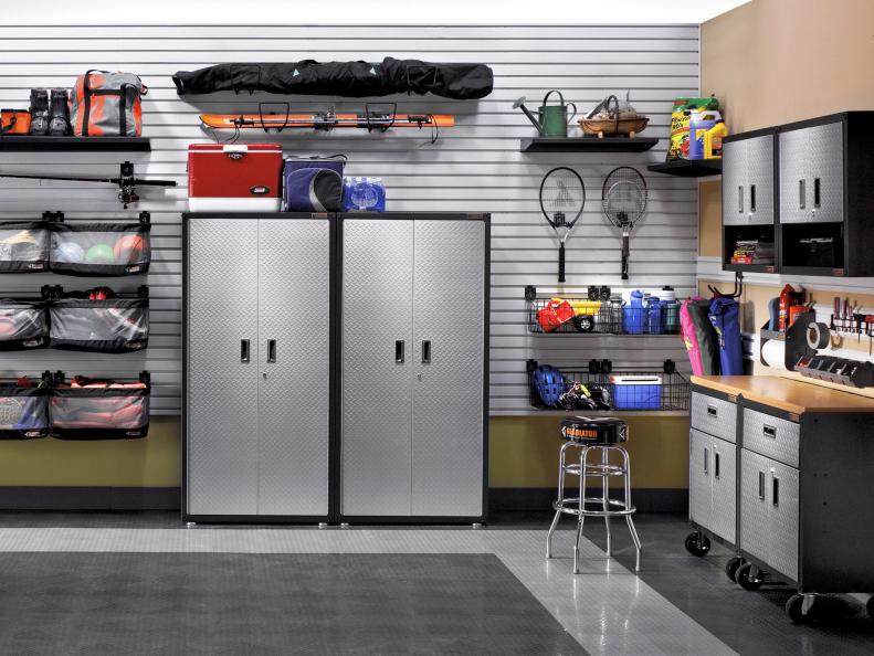 Storage units to make your garage a more organized space.