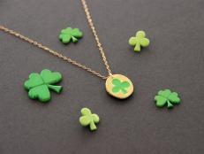 Clay clover necklace for St. Patrick's Day