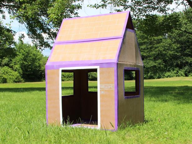 a neverwet treated cardboard box fort