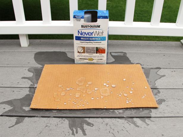 neverwet multi-surface liquid repelling treatment demonstration on cardboard