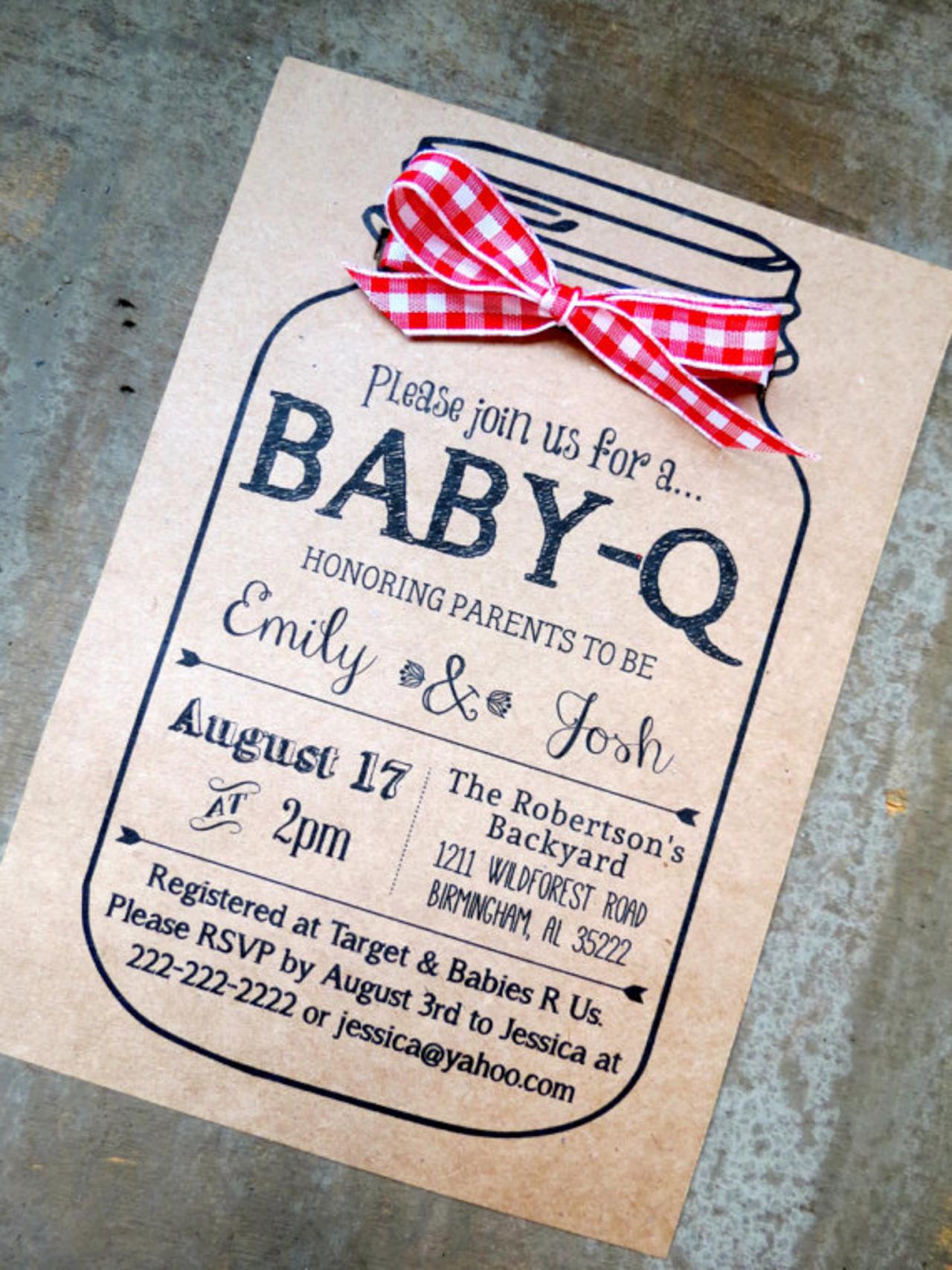 Free Printable Baby Q Shower Invitations 2