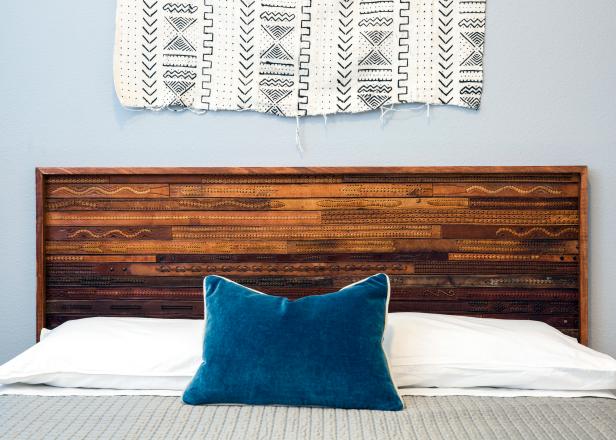 Learn how to upcycle old leather belts into a beautiful headboard