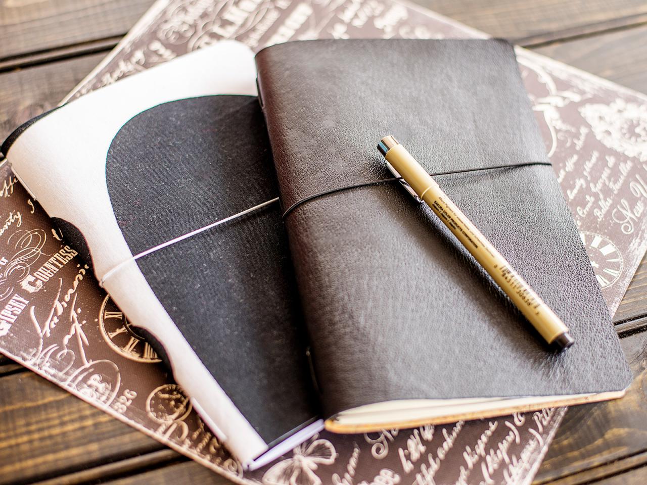 Travel Journal Notebook with Pen Holder-Essentialgifting