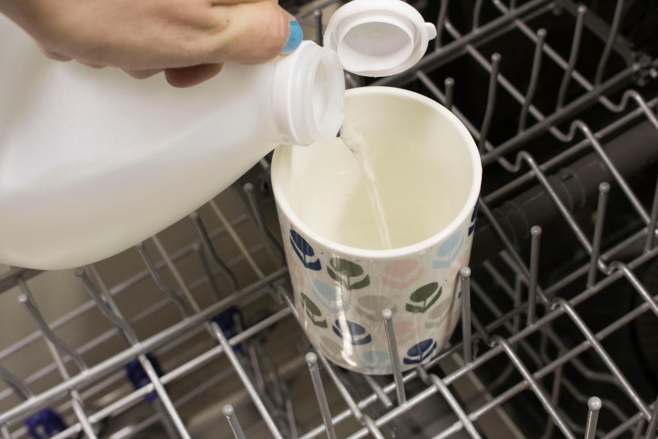 cleaning out the dishwasher