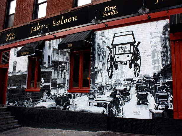 A mural at Jake's Saloon by Jeremy Penn and Borbay.
