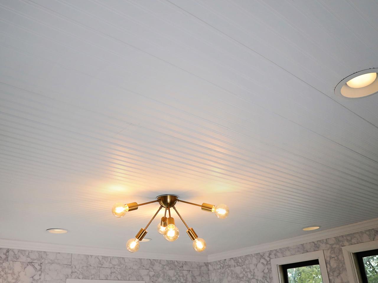 Drop Ceiling With Beadboard Paneling, How To Replace A Drop Down Ceiling