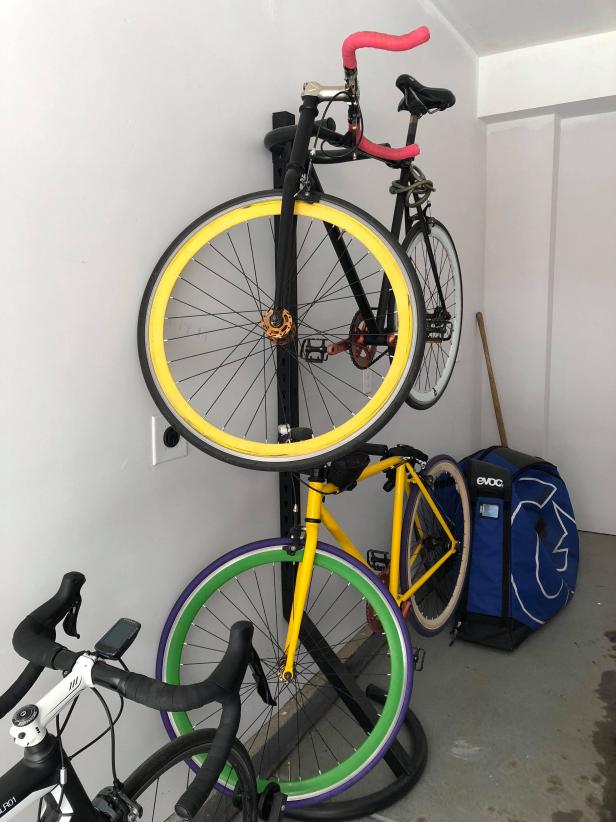 space saving garage bike storage