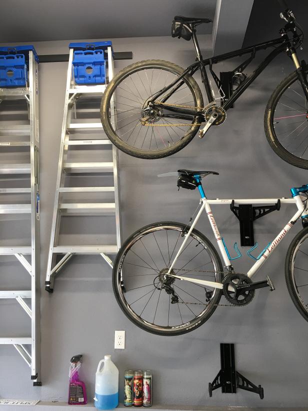 Wall-Mounted Bike Rack in Garage