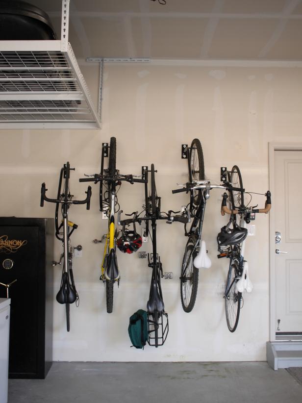 hanging bicycles in garage