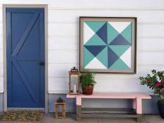 Looking to add color and style to your porch or patio? Check out how easy it is to make a decorative quilt barn to hang in your outdoor or indoor space.