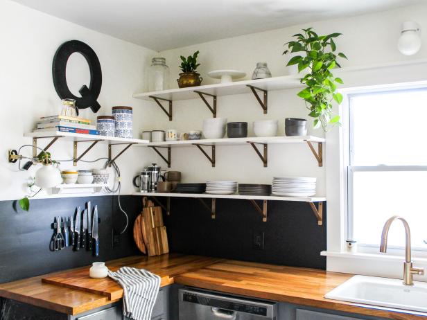 How To Replace Upper Cabinets With Open Shelving Diy