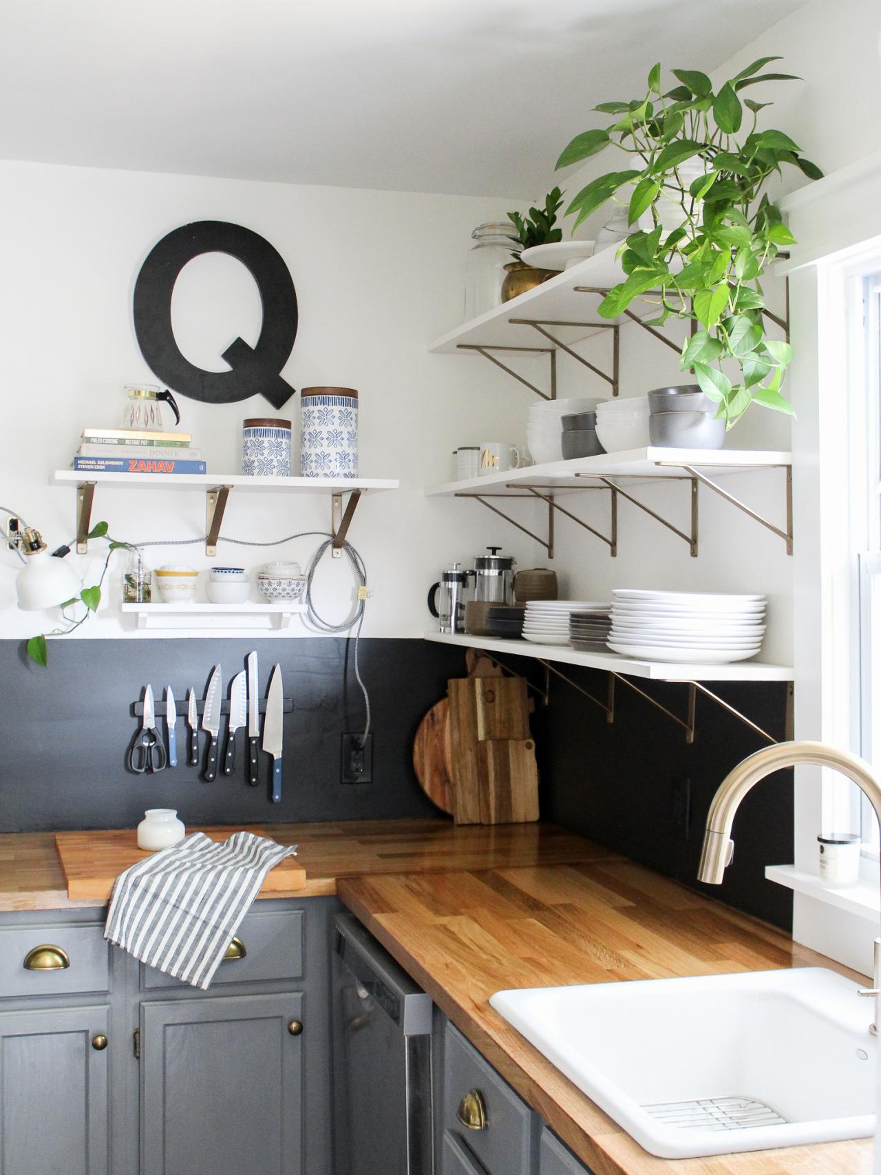 How to Replace Upper Cabinets With Open Shelving | DIY