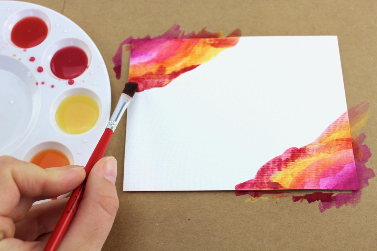 How to Make DIY Watercolor Stationery howtos DIY