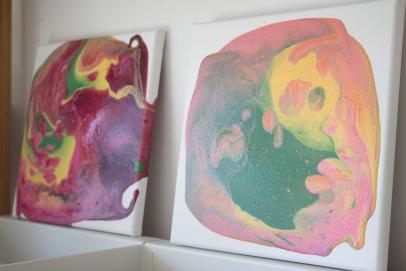 Easy, Fun Kids Paintings with Acrylic Pouring - Homebody Hall