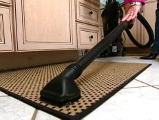 Vacuuming rug